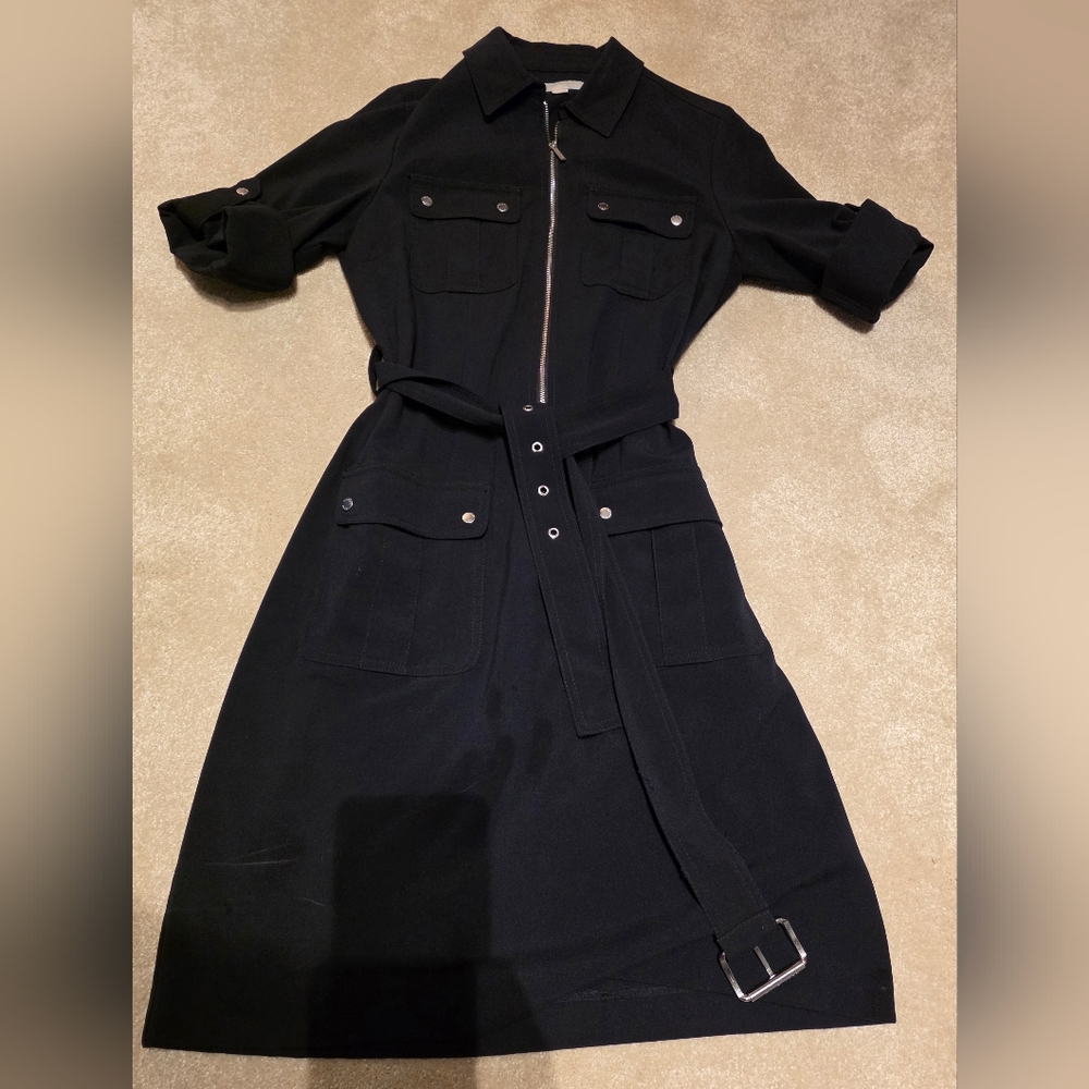 Michael Kors Navy Blue Zip-Up Dress